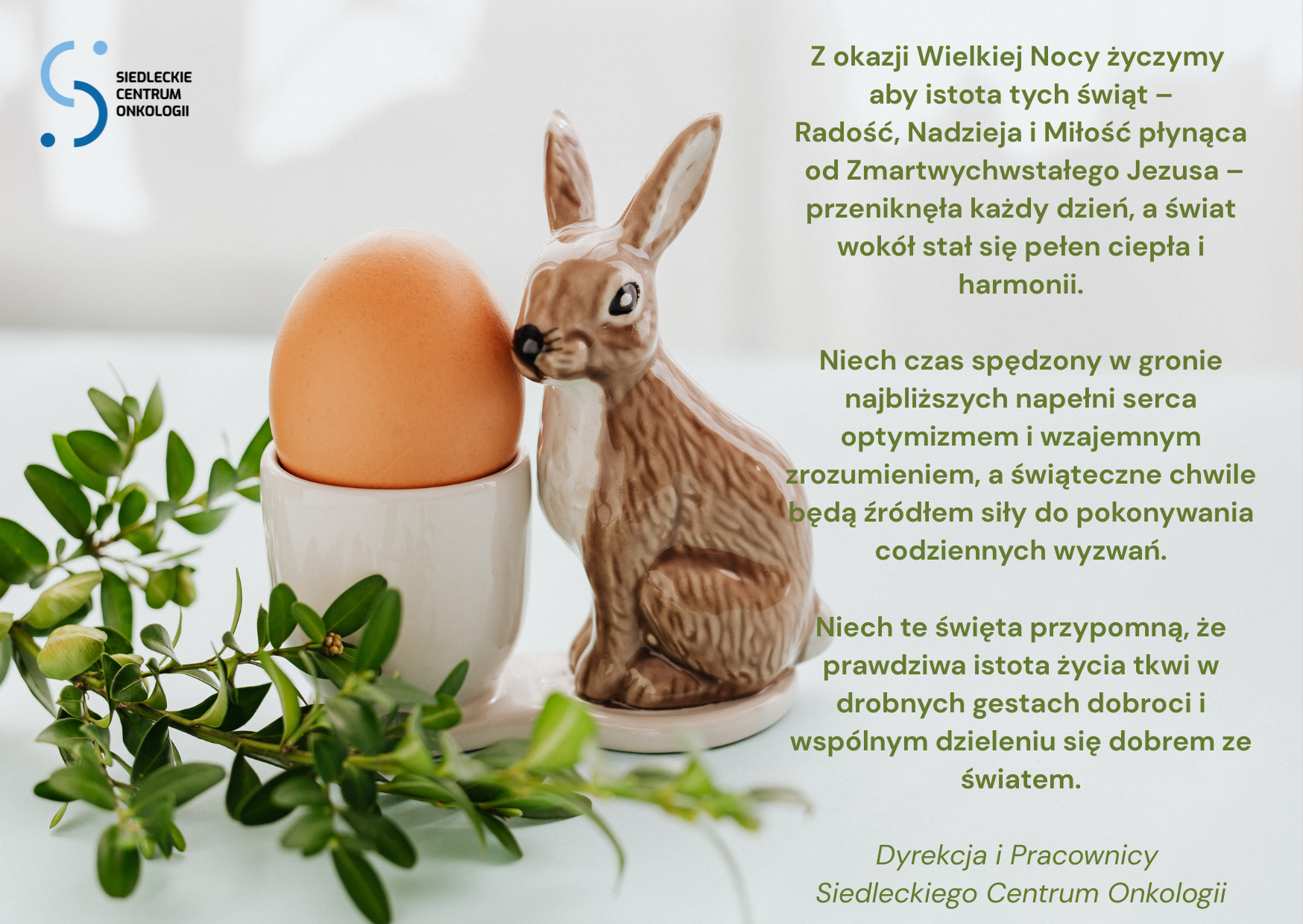 Niech Wielkanoc przyniesie radość i nadzieję.